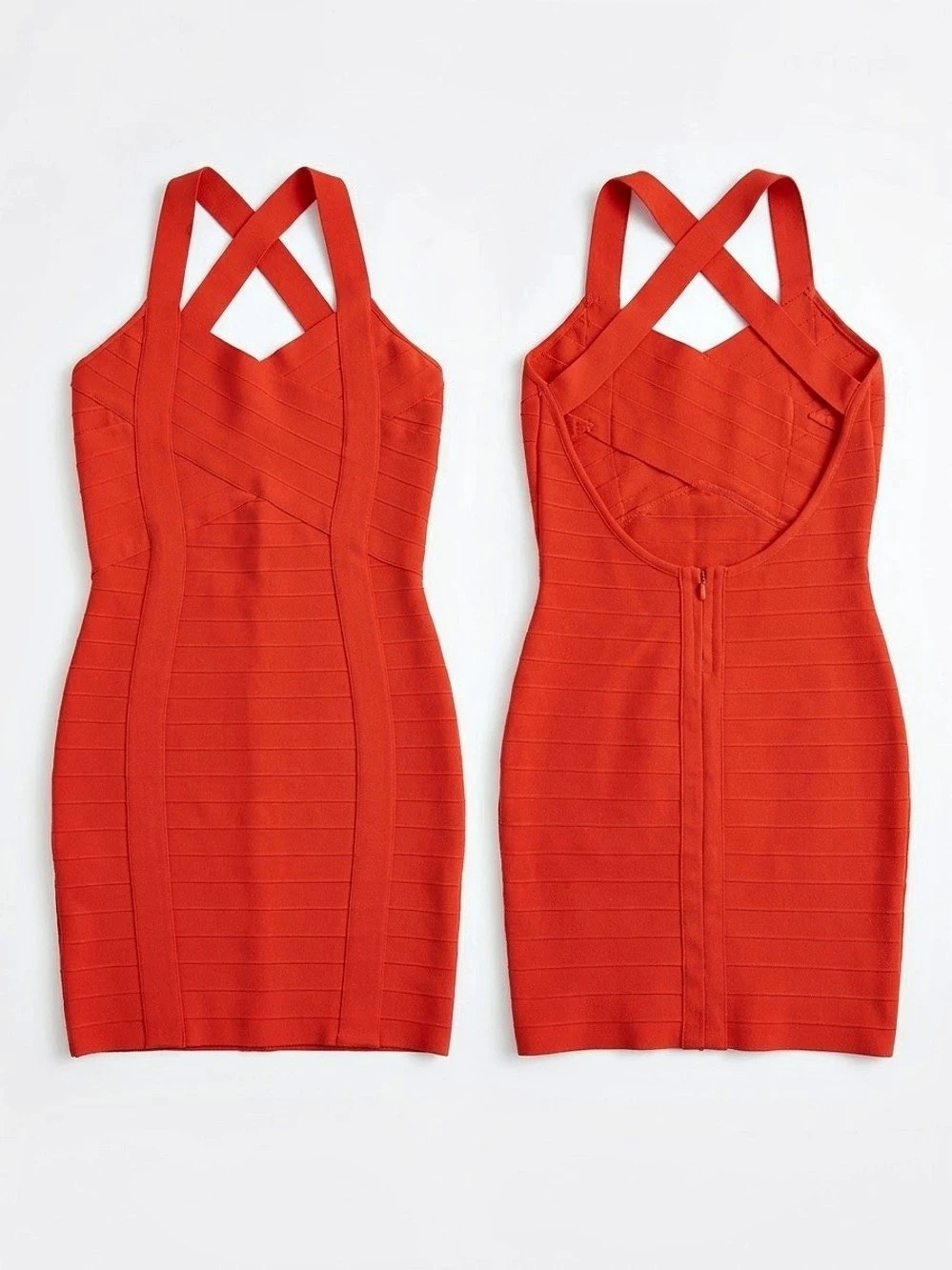 Orange Mini Bodycon Dress